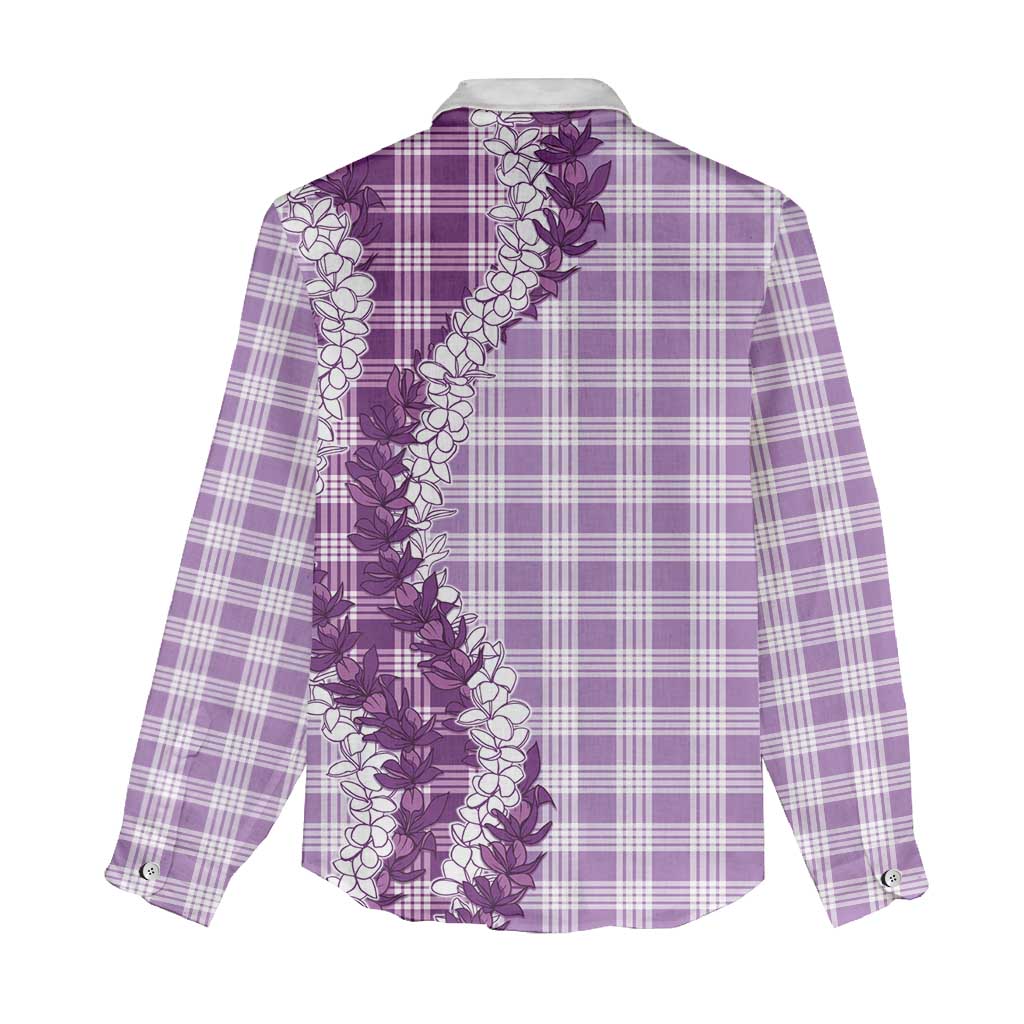 Hawaii Palaka Honohono Lei – Women's Casual Shirt – Violet LT05 - Polynesian Pride