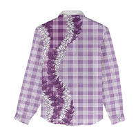 Hawaii Palaka Honohono Lei – Women's Casual Shirt – Violet LT05 - Polynesian Pride
