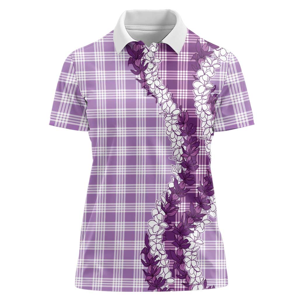 Violet Hawaii Palaka Women Polo Shirt Hawaiian Honohono Lei LT05 Female Violet - Polynesian Pride