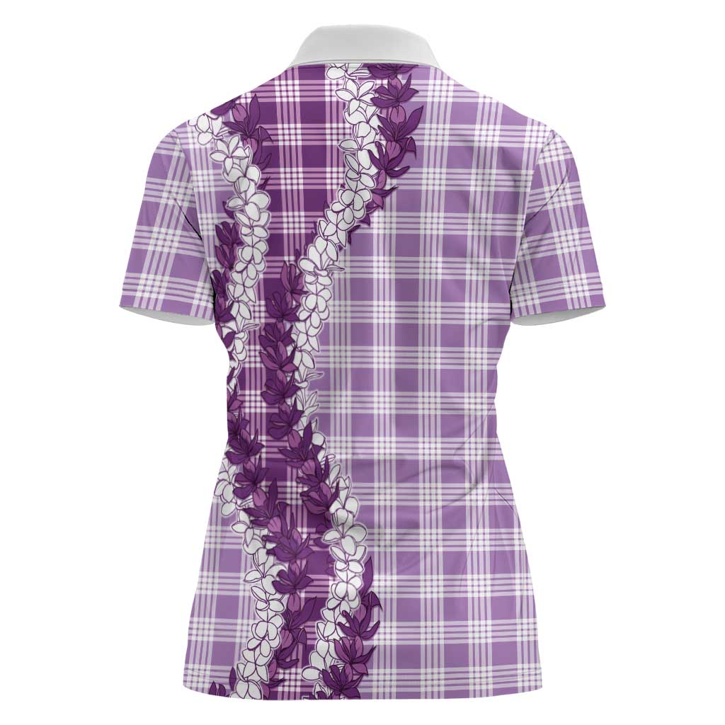 Violet Hawaii Palaka Women Polo Shirt Hawaiian Honohono Lei LT05 - Polynesian Pride