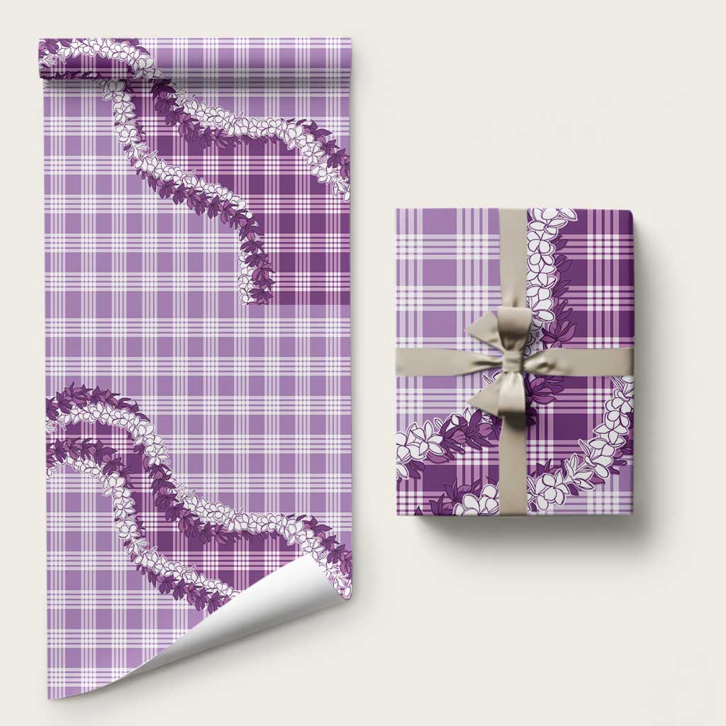 Violet Hawaii Palaka Wrapping Paper Hawaiian Honohono Lei