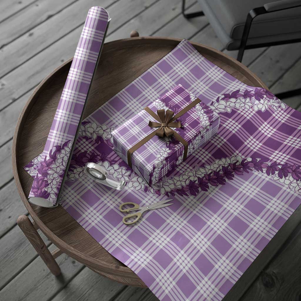 Violet Hawaii Palaka Wrapping Paper Hawaiian Honohono Lei