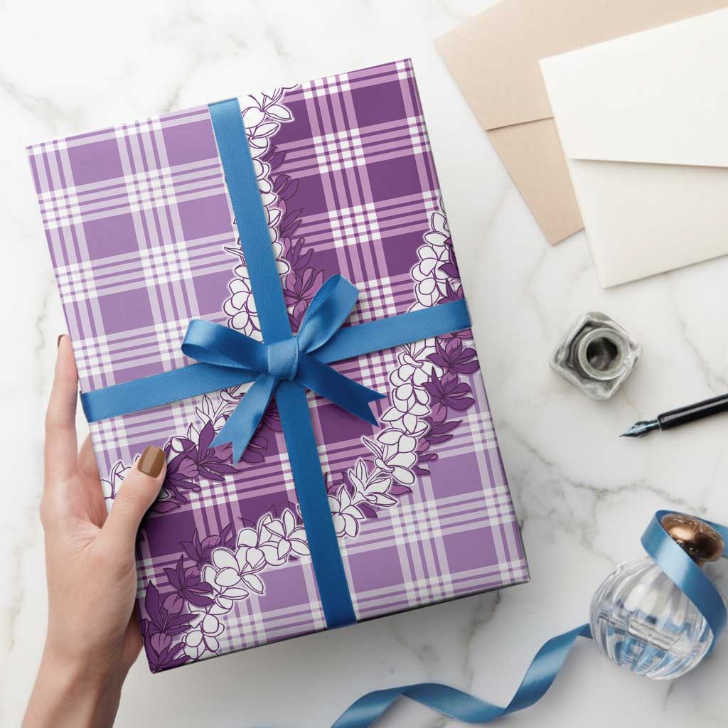 Violet Hawaii Palaka Wrapping Paper Hawaiian Honohono Lei