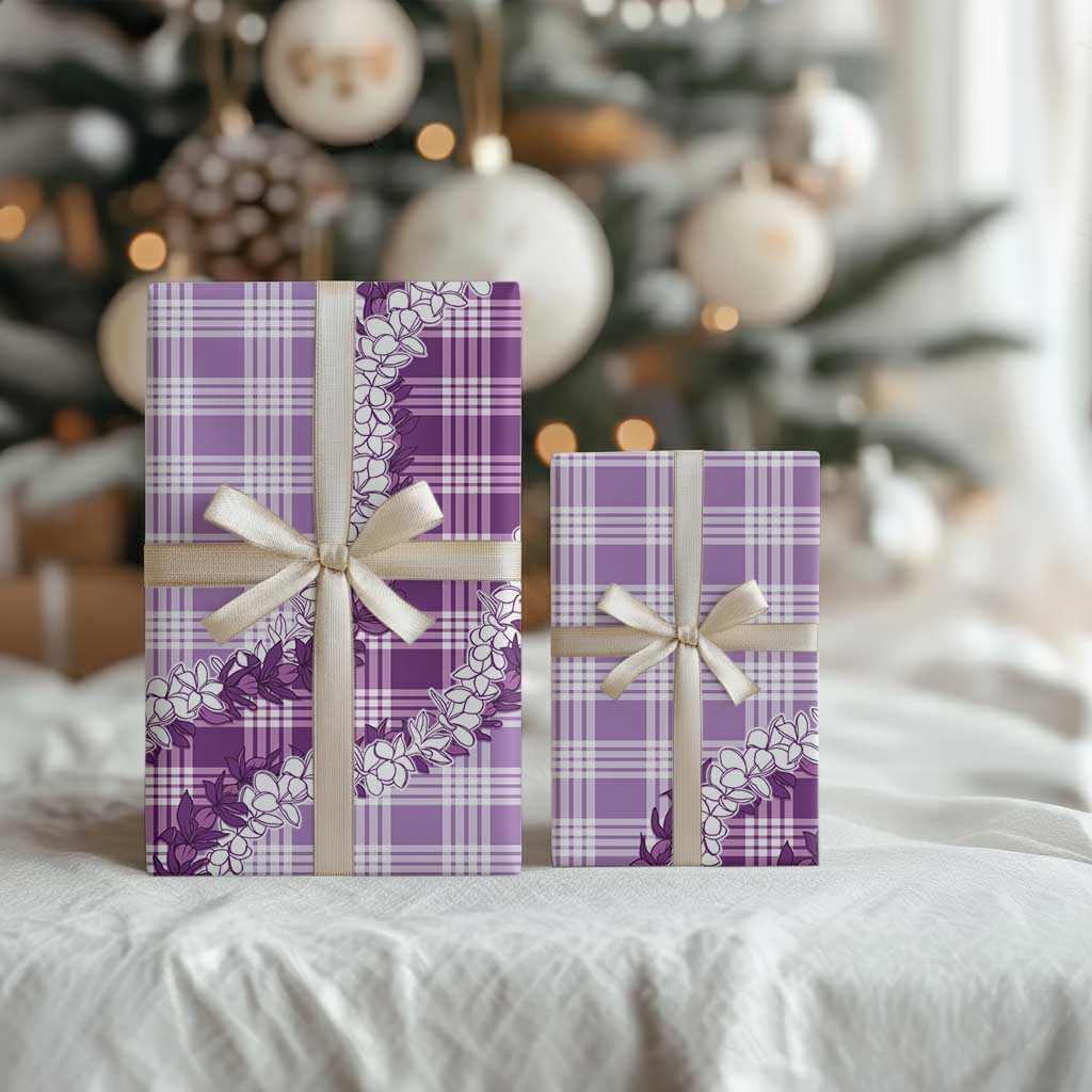Violet Hawaii Palaka Wrapping Paper Hawaiian Honohono Lei