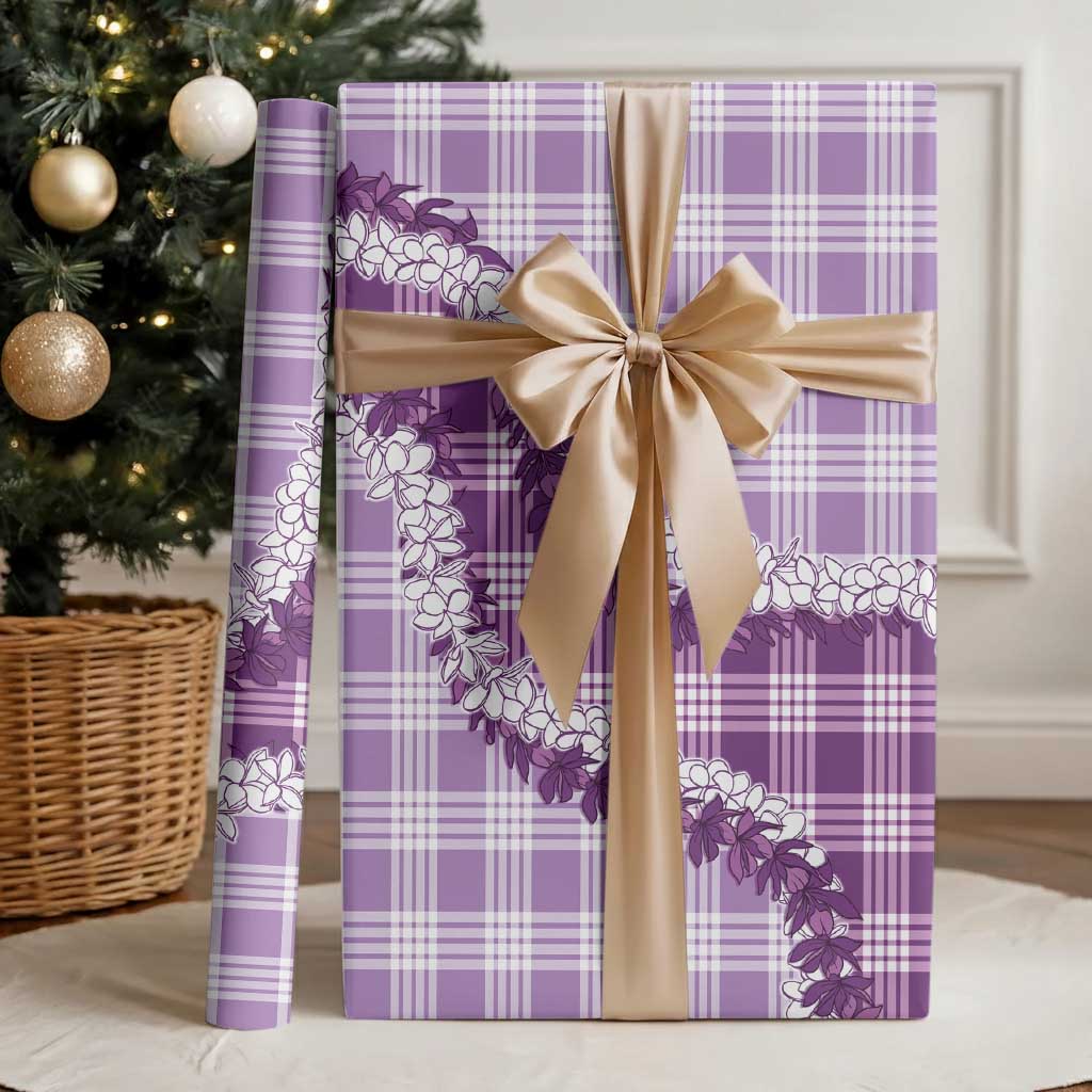 Violet Hawaii Palaka Wrapping Paper Hawaiian Honohono Lei