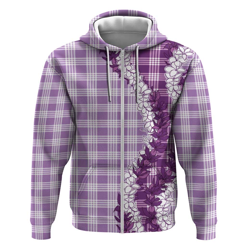 Violet Hawaii Palaka Zip Hoodie Hawaiian Honohono Lei LT05 Zip Hoodie Violet - Polynesian Pride