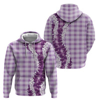 Violet Hawaii Palaka Zip Hoodie Hawaiian Honohono Lei LT05 - Polynesian Pride