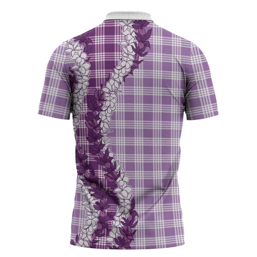 Violet Hawaii Palaka Zipper Polo Shirt Hawaiian Honohono Lei LT05 - Polynesian Pride