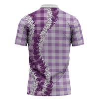 Violet Hawaii Palaka Zipper Polo Shirt Hawaiian Honohono Lei LT05 - Polynesian Pride