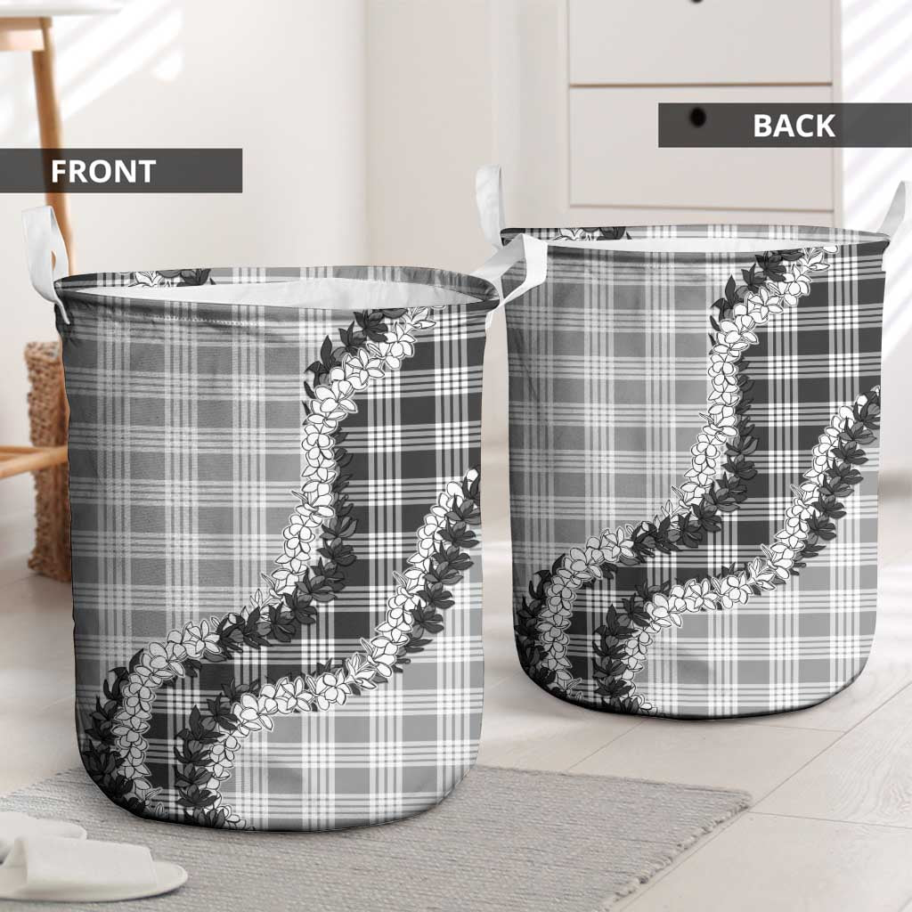 Gray Hawaii Palaka Laundry Basket Hawaiian Honohono Lei LT05 - Polynesian Pride