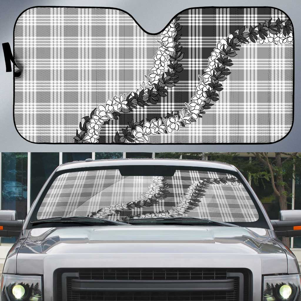 Gray Hawaii Palaka Auto Sun Shade Hawaiian Honohono Lei LT05 Gray - Polynesian Pride