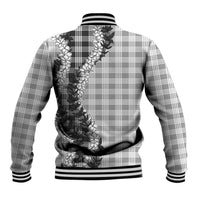 Gray Hawaii Palaka Baseball Jacket Hawaiian Honohono Lei