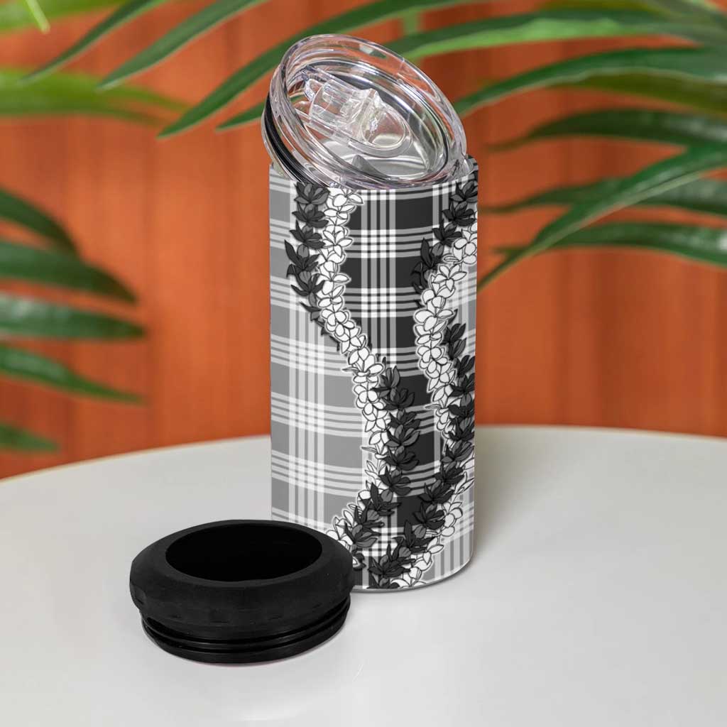 Gray Hawaii Palaka 4 in 1 Can Cooler Tumbler Hawaiian Honohono Lei LT05 - Polynesian Pride