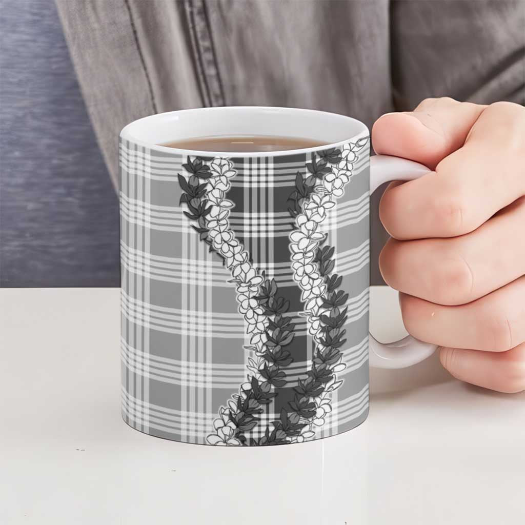 Gray Hawaii Palaka Ceramic Mug Hawaiian Honohono Lei LT05 - Polynesian Pride