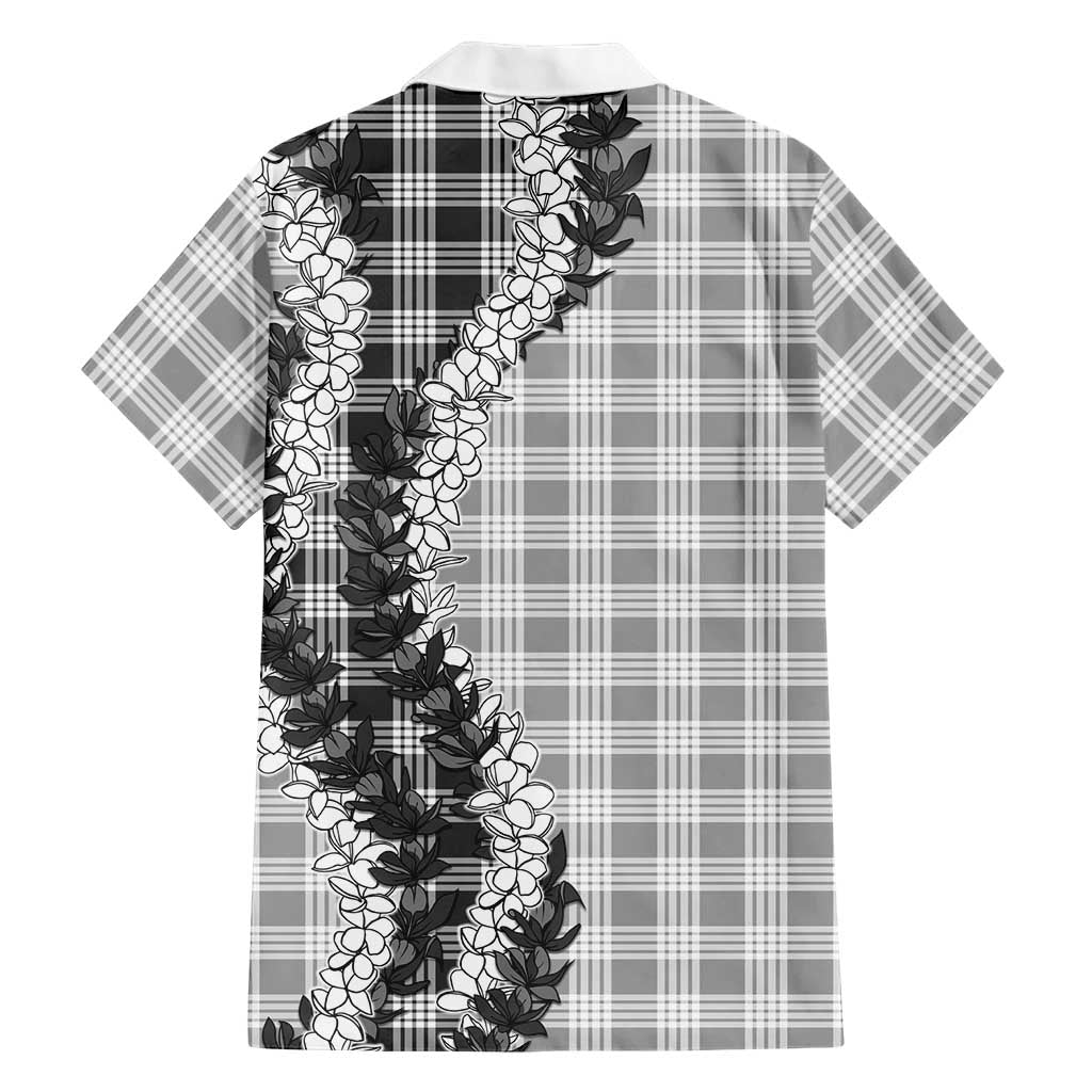 Gray Hawaii Palaka Family Matching Long Sleeve Bodycon Dress and Hawaiian Shirt Hawaiian Honohono Lei