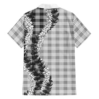 Gray Hawaii Palaka Family Matching Long Sleeve Bodycon Dress and Hawaiian Shirt Hawaiian Honohono Lei