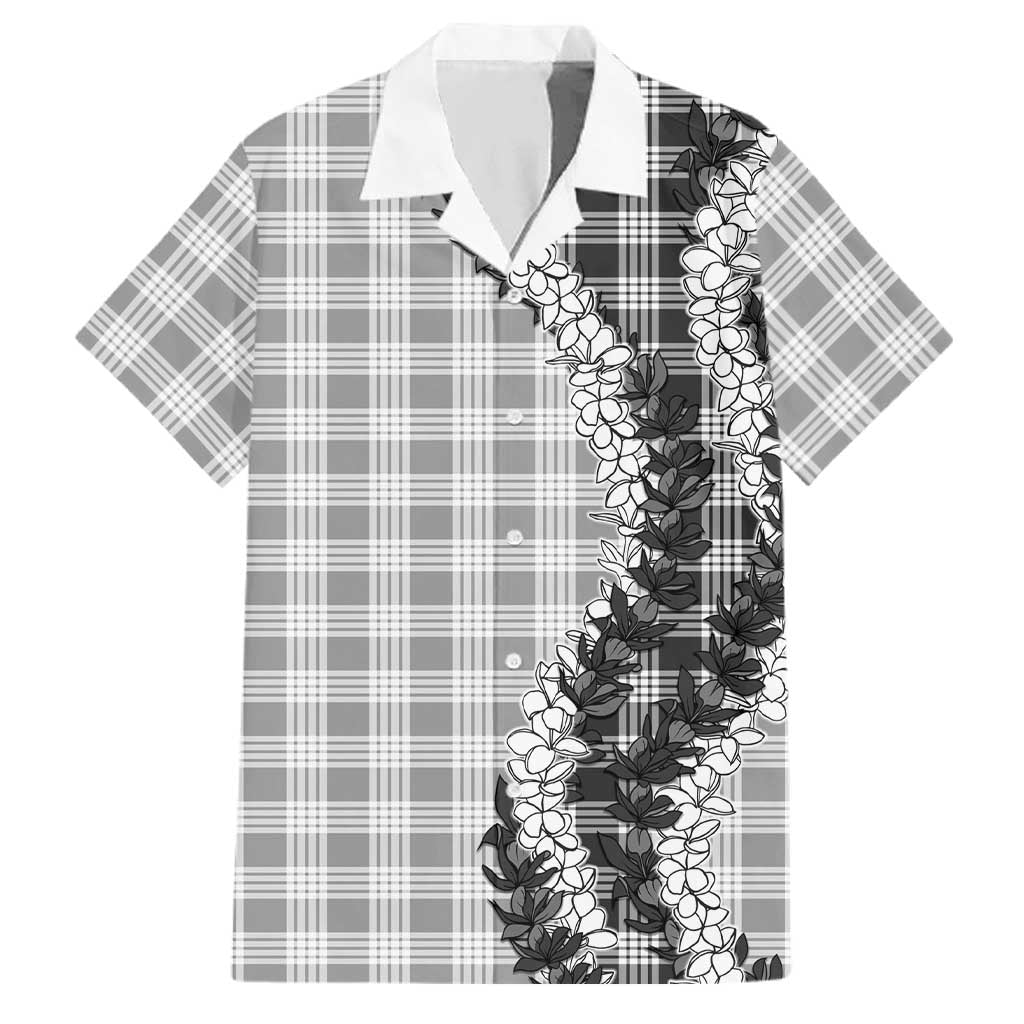 Gray Hawaii Palaka Family Matching Puletasi and Hawaiian Shirt Hawaiian Honohono Lei