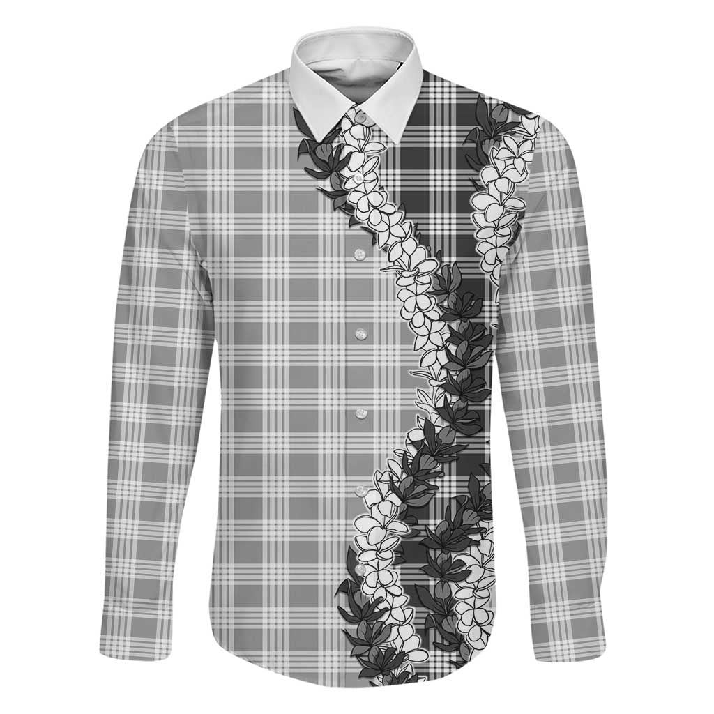Gray Hawaii Palaka Family Matching Puletasi and Hawaiian Shirt Hawaiian Honohono Lei