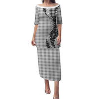 Gray Hawaii Palaka Family Matching Puletasi and Hawaiian Shirt Hawaiian Honohono Lei