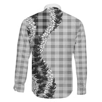 Gray Hawaii Palaka Family Matching Summer Maxi Dress and Hawaiian Shirt Hawaiian Honohono Lei