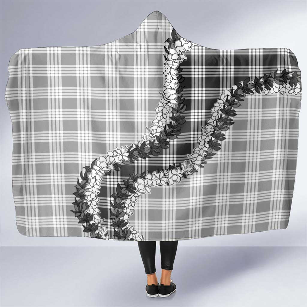 Gray Hawaii Palaka Hooded Blanket Hawaiian Honohono Lei LT05 One Size Gray - Polynesian Pride
