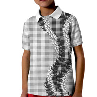 Gray Hawaii Palaka Kid Polo Shirt Hawaiian Honohono Lei LT05 Kid Gray - Polynesian Pride