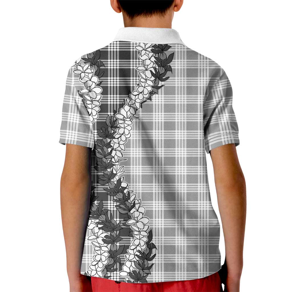 Gray Hawaii Palaka Kid Polo Shirt Hawaiian Honohono Lei LT05 - Polynesian Pride