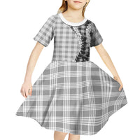 Gray Hawaii Palaka Kid Short Sleeve Dress Hawaiian Honohono Lei LT05 - Polynesian Pride