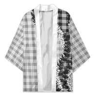 Gray Hawaii Palaka Kimono Hawaiian Honohono Lei LT05 Unisex Gray - Polynesian Pride