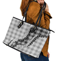 Gray Hawaii Palaka Leather Tote Bag Hawaiian Honohono Lei LT05 - Polynesian Pride