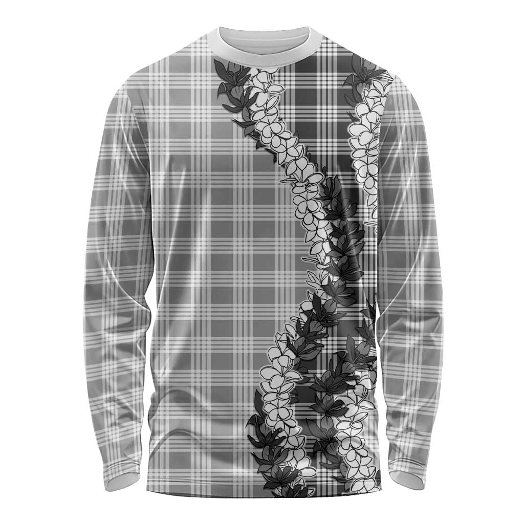 Gray Hawaii Palaka Long Sleeve Shirt Hawaiian Honohono Lei LT05 Unisex Gray - Polynesian Pride