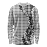 Gray Hawaii Palaka Long Sleeve Shirt Hawaiian Honohono Lei LT05 Unisex Gray - Polynesian Pride