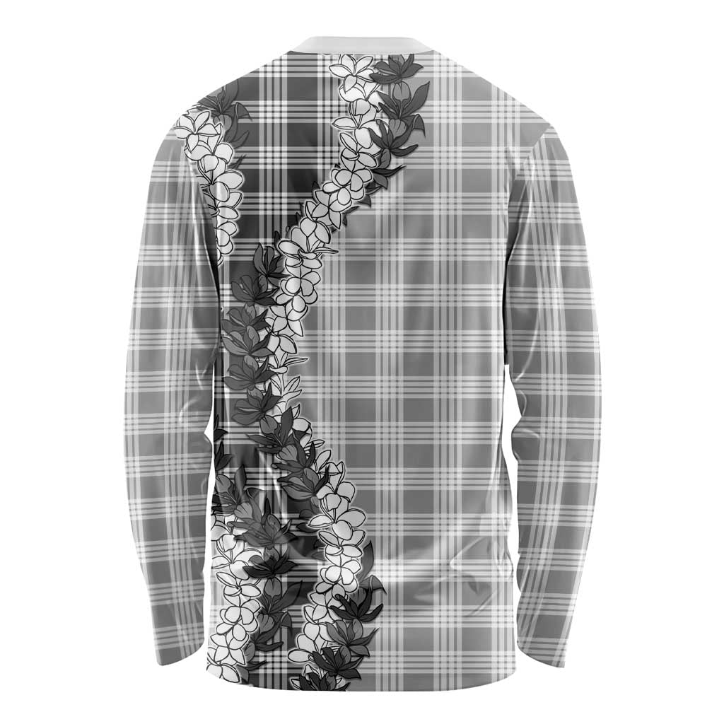 Gray Hawaii Palaka Long Sleeve Shirt Hawaiian Honohono Lei LT05 - Polynesian Pride