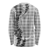 Gray Hawaii Palaka Long Sleeve Shirt Hawaiian Honohono Lei LT05 - Polynesian Pride