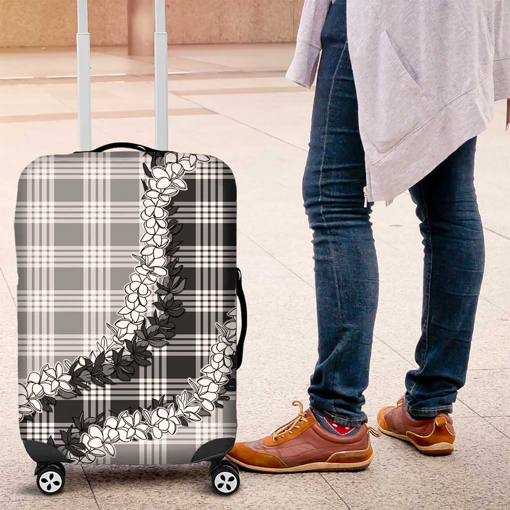 Gray Hawaii Palaka Luggage Cover Hawaiian Honohono Lei LT05 Gray - Polynesian Pride
