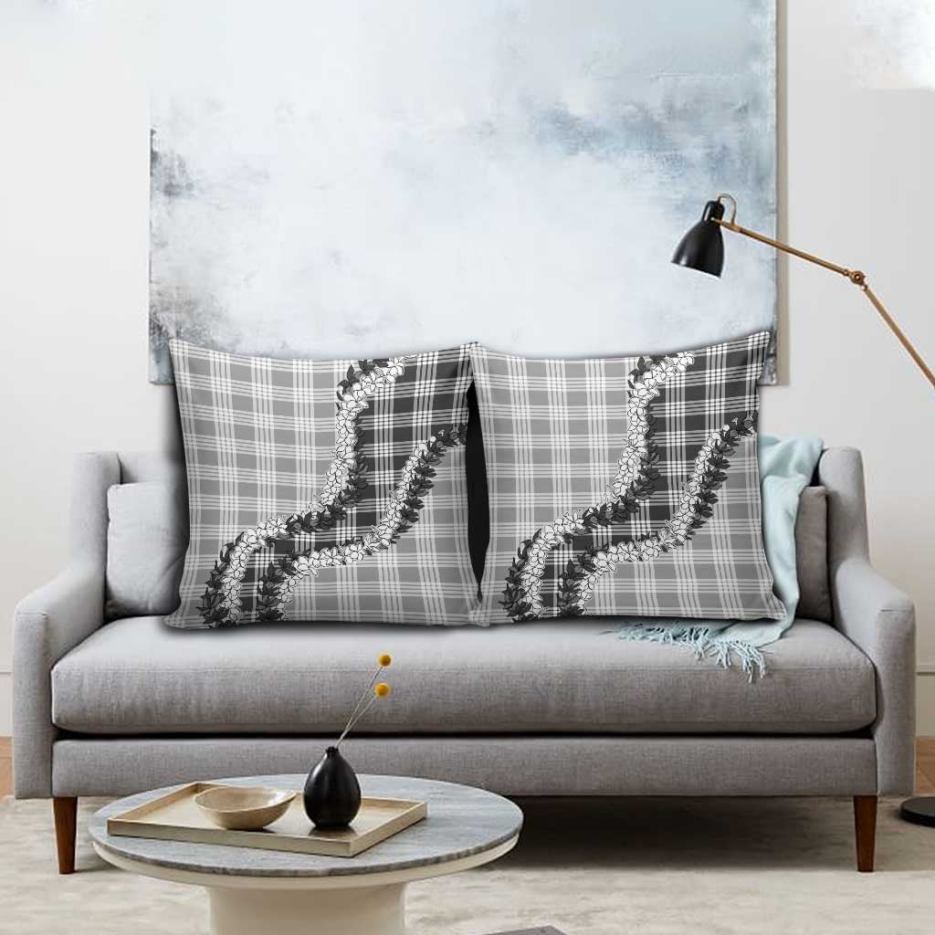 Gray Hawaii Palaka Pillow Cover Hawaiian Honohono Lei LT05 - Polynesian Pride