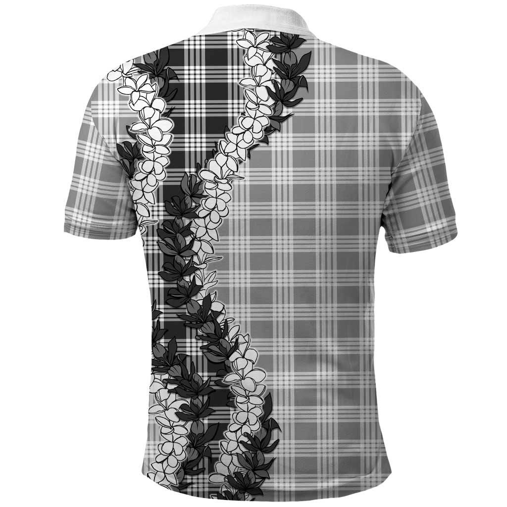 Gray Hawaii Palaka Polo Shirt Hawaiian Honohono Lei LT05 - Polynesian Pride