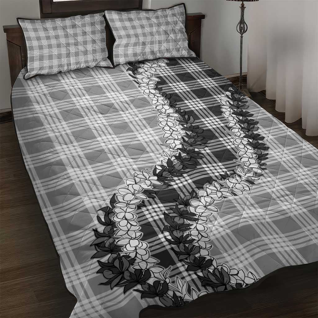 Gray Hawaii Palaka Quilt Bed Set Hawaiian Honohono Lei LT05 Gray - Polynesian Pride