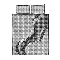 Gray Hawaii Palaka Quilt Bed Set Hawaiian Honohono Lei LT05 - Polynesian Pride