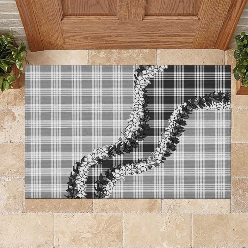 Gray Hawaii Palaka Rubber Doormat Hawaiian Honohono Lei