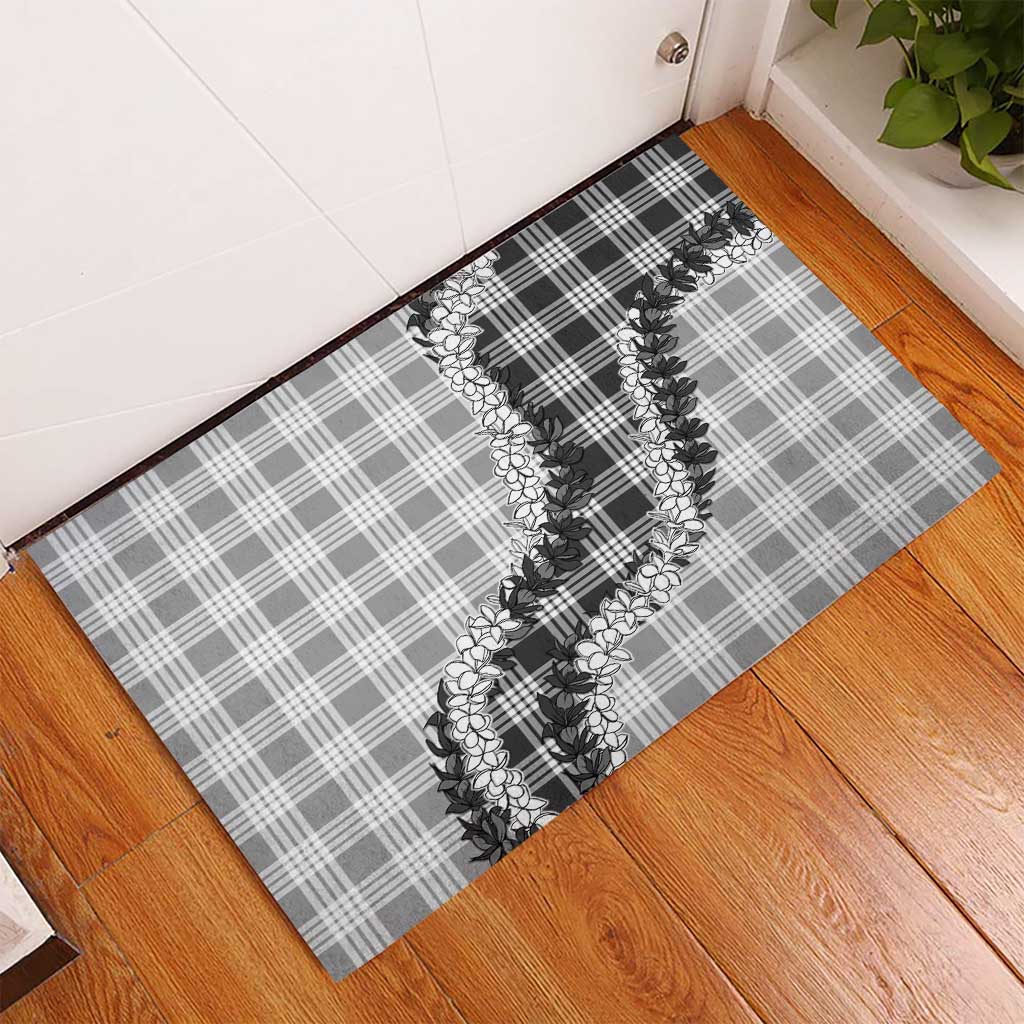 Gray Hawaii Palaka Rubber Doormat Hawaiian Honohono Lei
