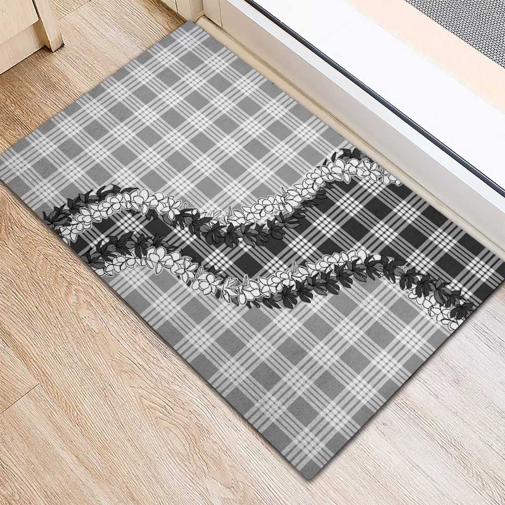 Gray Hawaii Palaka Rubber Doormat Hawaiian Honohono Lei