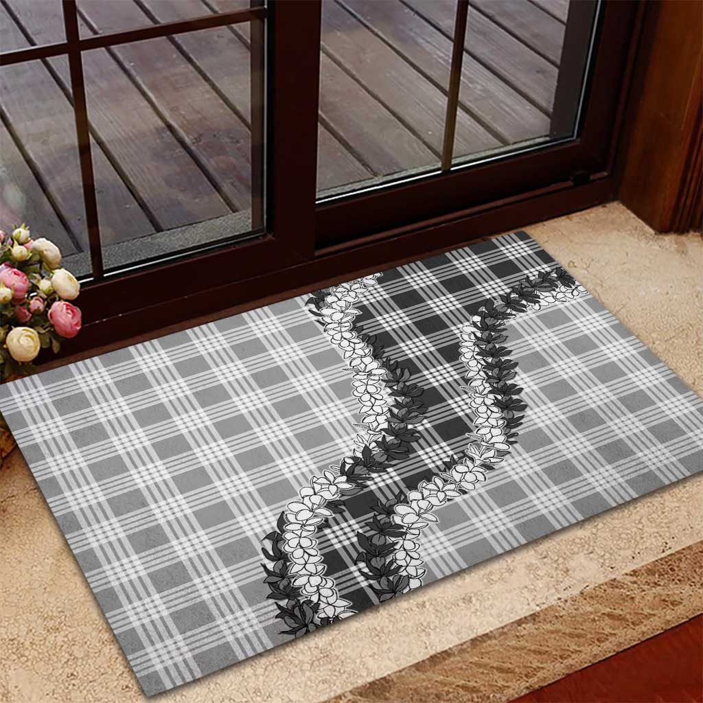 Gray Hawaii Palaka Rubber Doormat Hawaiian Honohono Lei