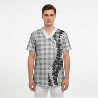 Gray Hawaii Palaka Scrub Top Hawaiian Honohono Lei LT05 - Polynesian Pride