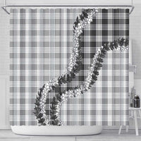 Gray Hawaii Palaka Shower Curtain Hawaiian Honohono Lei