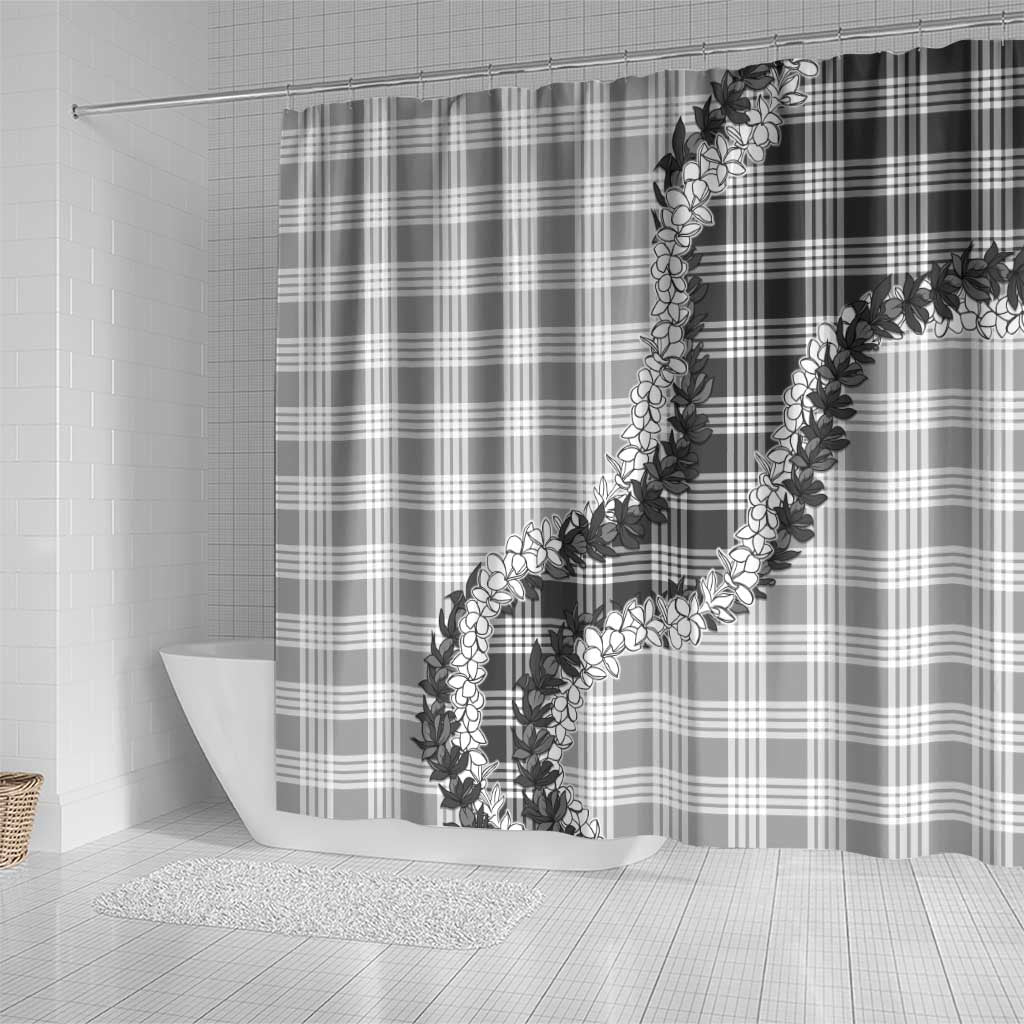 Gray Hawaii Palaka Shower Curtain Hawaiian Honohono Lei
