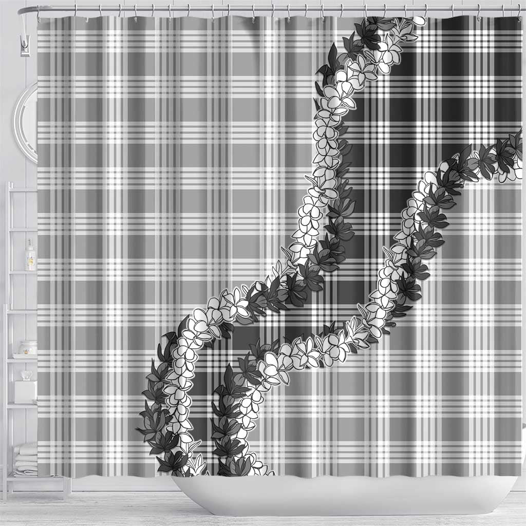 Gray Hawaii Palaka Shower Curtain Hawaiian Honohono Lei