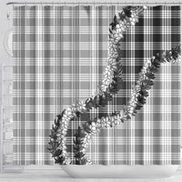 Gray Hawaii Palaka Shower Curtain Hawaiian Honohono Lei