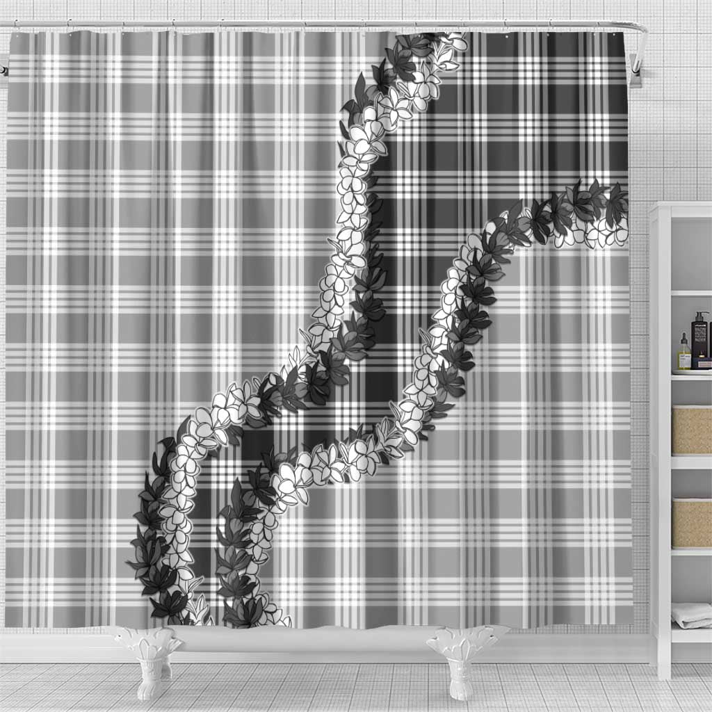 Gray Hawaii Palaka Shower Curtain Hawaiian Honohono Lei