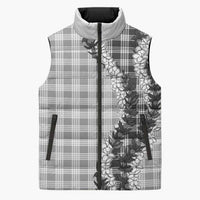 Gray Hawaii Palaka Sleeveless Puffer Jacket Hawaiian Honohono Lei